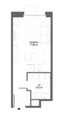 Апарт-отель «Citimix», планировка студии, 21.28 м²