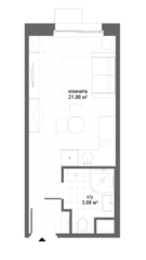 Апарт-отель «Citimix», планировка студии, 25.66 м²