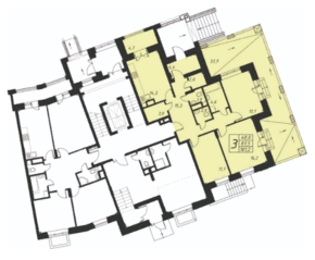 ЖК «Лесобережный», планировка 3-комнатной квартиры, 101.20 м²