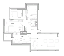 ЖК «Кверкус», планировка 4-комнатной квартиры, 152.60 м²