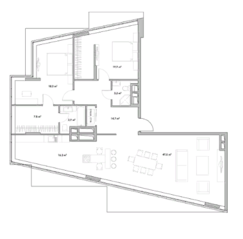 ЖК «Кверкус», планировка 4-комнатной квартиры, 138.80 м²