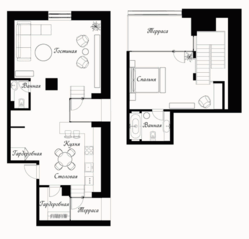 МФК «Пречистенка 8», планировка 2-комнатной квартиры, 115.30 м²