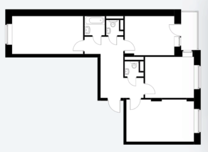 ЖК «Люберецкий», планировка 3-комнатной квартиры, 77.90 м²