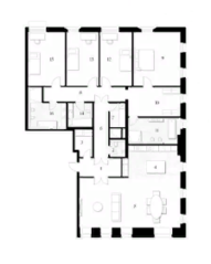 ЖК «High Garden», планировка 4-комнатной квартиры, 250.00 м²