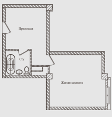 МФК «Резиденции Замоскворечье», планировка студии, 41.50 м²