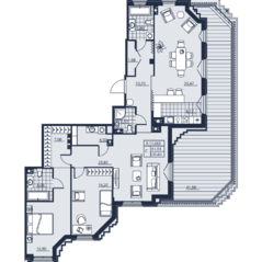 ЖК «Alter», планировка 3-комнатной квартиры, 135.63 м²