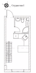 Апарт-отель «Life&Loft», планировка 1-комнатной квартиры, 26.60 м²