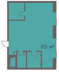 ЖК «LEVEL Barvikha Residence», планировка 1-комнатной квартиры, 65.20 м²