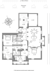 МЖК «Del'Arte», планировка 4-комнатной квартиры, 230.00 м²