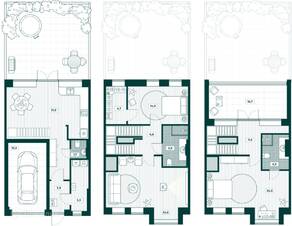 МЖК «IBURG», планировка 3-комнатной квартиры, 168.10 м²