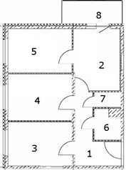 ЖК «Новоорловский», планировка 3-комнатной квартиры, 65.00 м²