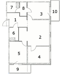 ЖК «Новоорловский», планировка 3-комнатной квартиры, 80.40 м²