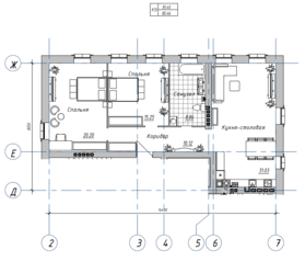 ЖК «Клубный дом Тургенев», планировка 2-комнатной квартиры, 85.46 м²
