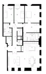 ЖК «High Garden», планировка 3-комнатной квартиры, 235.00 м²