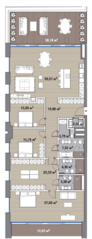 ЖК «Вишневый сад», планировка 4-комнатной квартиры, 207.57 м²