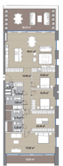 ЖК «Вишневый сад», планировка 4-комнатной квартиры, 214.54 м²
