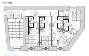 Апарт-комплекс «Travelto Ломоносова», планировка 5-комнатной квартиры, 65.60 м²