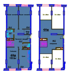 ЖК «Эдельвейс Комфорт», планировка 4-комнатной квартиры, 163.00 м²