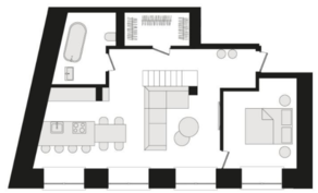 МФК Клубный дом «Эстет», планировка 1-комнатной квартиры, 69.50 м²