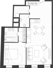 ЖК «Artisan», планировка 1-комнатной квартиры, 72.90 м²