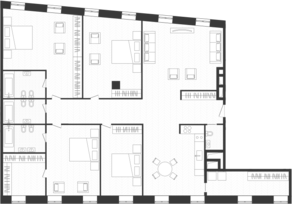 ЖК «Artisan», планировка 4-комнатной квартиры, 206.70 м²