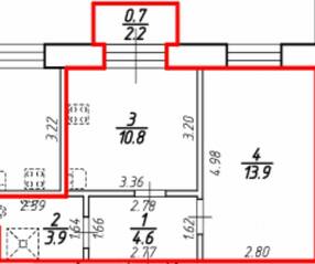МЖК «Крона», планировка 1-комнатной квартиры, 34.00 м²