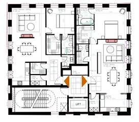 ЖК «Armani / Casa Moscow Residences», планировка 2-комнатной квартиры, 85.00 м²