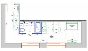 Апарт-комплекс «Причал», планировка 1-комнатной квартиры, 25.30 м²