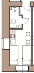 Апарт-комплекс «Заслонова 8», планировка студии, 13.10 м²