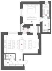 МФК «Большая Дмитровка IX», планировка 2-комнатной квартиры, 92.30 м²