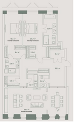 Апарт-комплекс «Камергер», планировка 2-комнатной квартиры, 176.20 м²