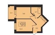 ЖК «AlpenPark», планировка 1-комнатной квартиры, 37.20 м²