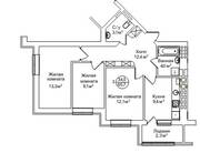 ЖК «AlpenPark», планировка 3-комнатной квартиры, 65.70 м²