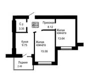 ЖК «Золотые пески», планировка 3-комнатной квартиры, 82.37 м²