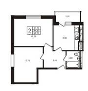ЖК «Лето», планировка 1-комнатной квартиры, 44.90 м²