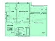 ЖК «на ул. Красносельской, 79», планировка 2-комнатной квартиры, 62.80 м²