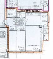 ЖК «Восток», планировка 2-комнатной квартиры, 59.51 м²