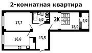 ЖК «на ул. Гагарина, 11», планировка 2-комнатной квартиры, 73.80 м²