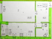 ЖК «на улице Октябрьской», планировка 1-комнатной квартиры, 43.26 м²