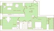 ЖК «Новый Город», планировка 2-комнатной квартиры, 75.60 м²