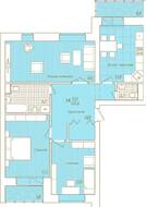 ЖК «Новый Город», планировка 3-комнатной квартиры, 101.80 м²