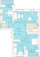 ЖК «Новый Город», планировка 3-комнатной квартиры, 101.40 м²