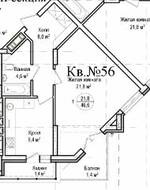 ЖК «Гнездо аиста», планировка 1-комнатной квартиры, 46.60 м²