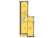 ЖК «Циолковский», планировка 2-комнатной квартиры, 65.05 м²