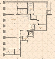 Апарт-отель «Дом Балле», планировка 3-комнатной квартиры, 235.20 м²