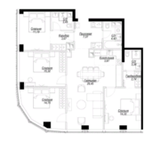 ЖК «Famous», планировка 4-комнатной квартиры, 113.68 м²