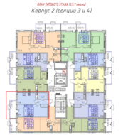 ЖК «Фрунзенский», планировка 1-комнатной квартиры, 39.55 м²