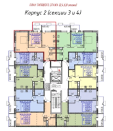 ЖК «Фрунзенский», планировка 2-комнатной квартиры, 55.34 м²