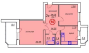 ЖК «Белые росы» (Высоковск), планировка 2-комнатной квартиры, 70.70 м²