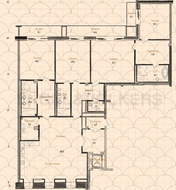 Апарт-отель «Дом Балле», планировка 3-комнатной квартиры, 293.90 м²